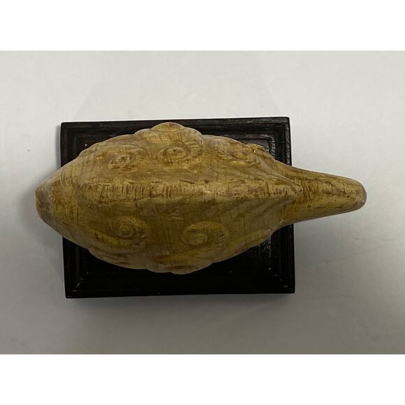 Fish Figurine on Wood Block Ceramic 8" Beach House Neutral Coastal Decor - Picture 7 of 8